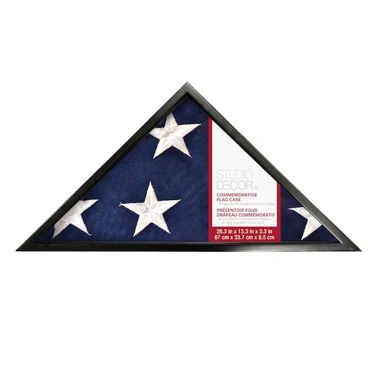 8 Pack: Black Memorial Flag Case by Studio D&#xE9;cor&#xAE;